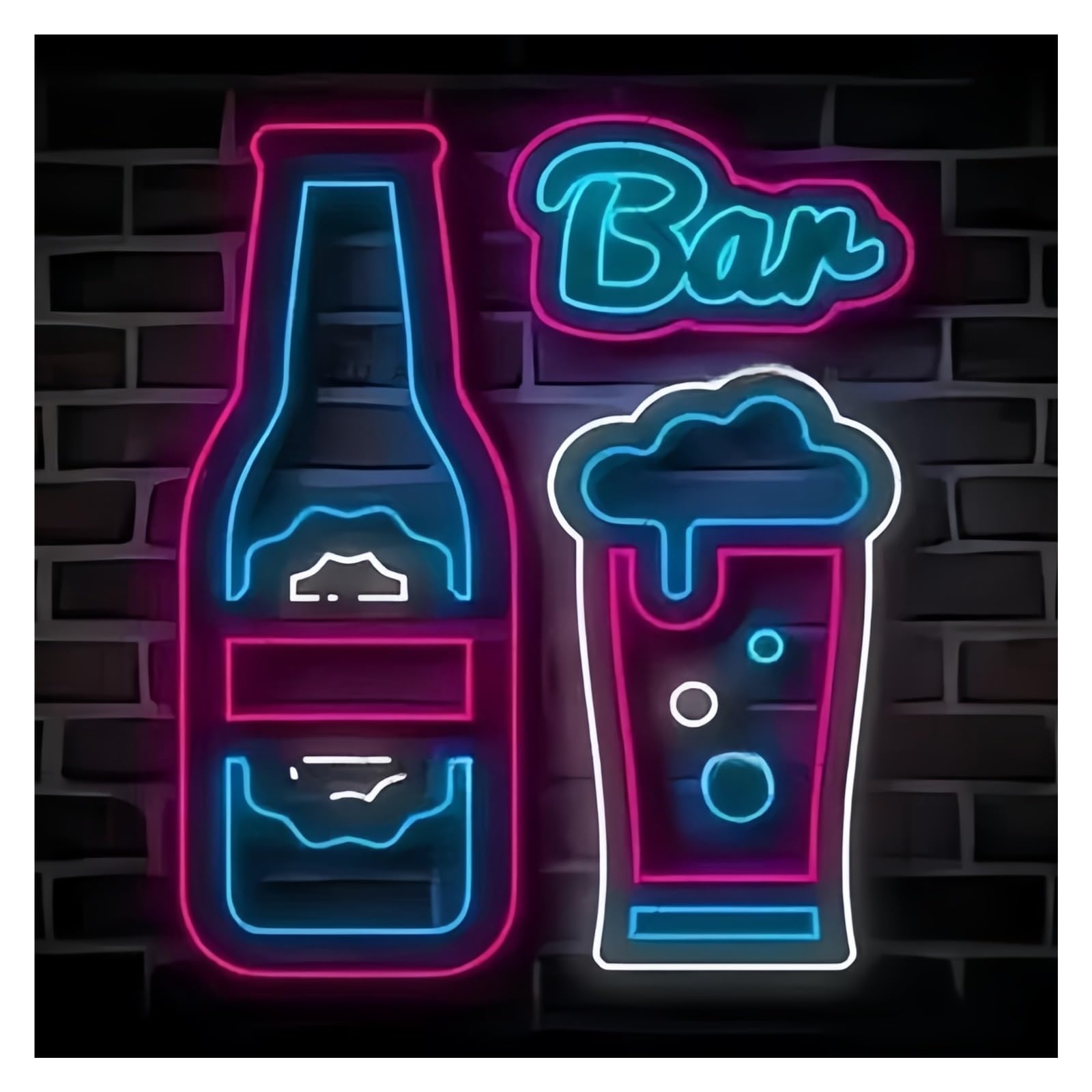 LEMST Signs Lamp Bar Neon Sign USB Powered Adjustable Brightness Beer Neon Lights Suitable for Hung On The Door Wall and Balconies 20cmx30cm