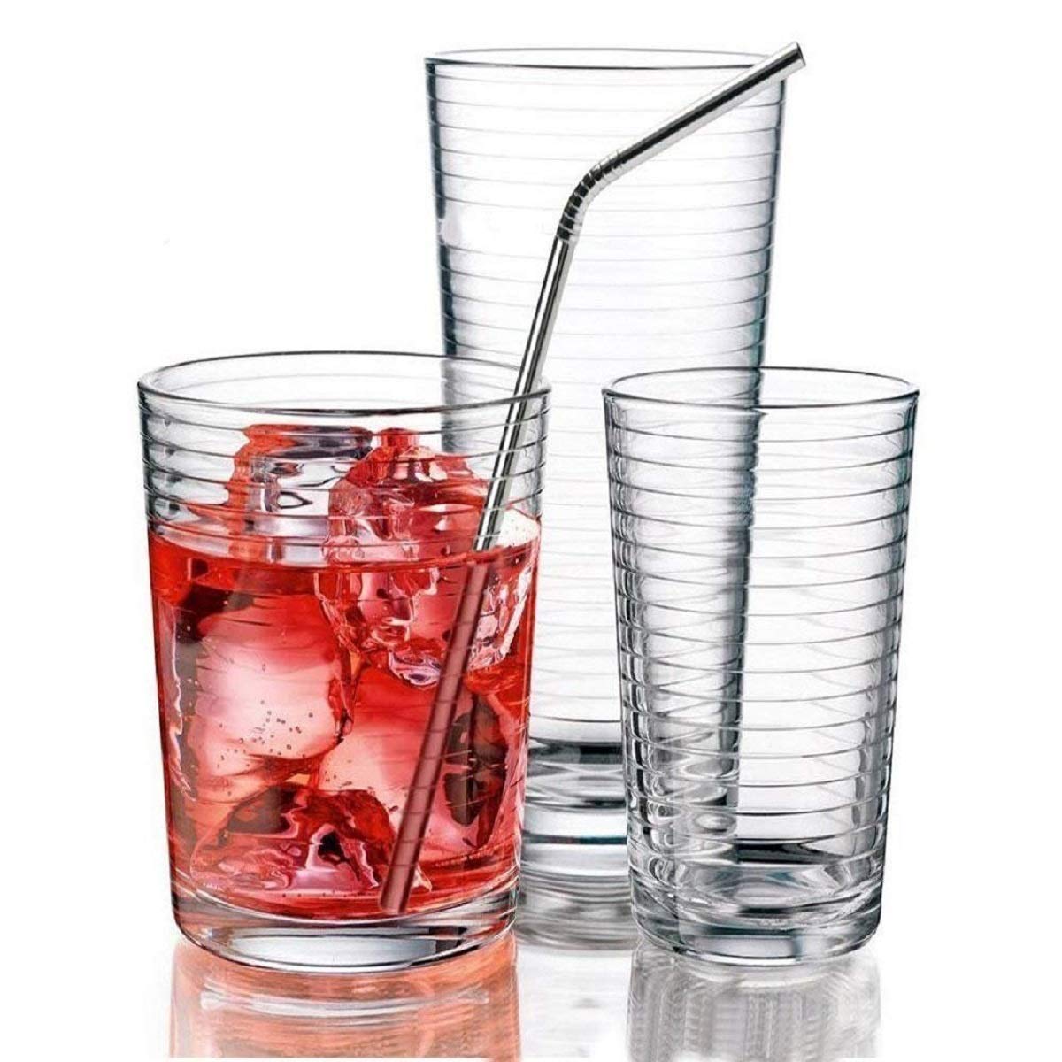 Diniva Reusable Stainless Steel Drinking Straws, Safe & Hygenic (2 Bend & 2 Straight Straws, 1 Cleaning Brush)- Silver 4