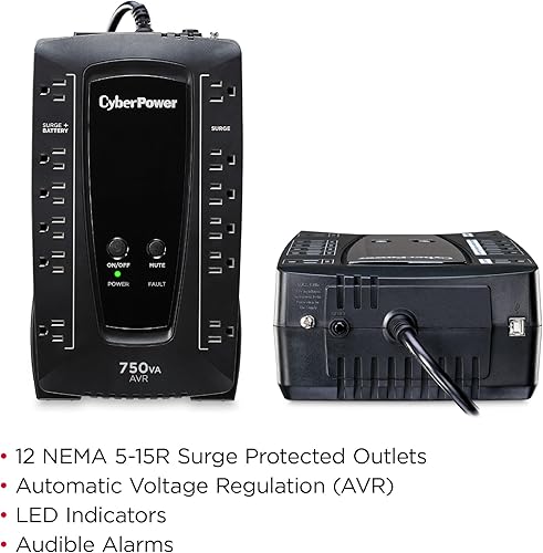 Miniatura 7 de UPS con visor LCD CyberPower AVRG900LCD 900VA LCD 750VA Negro