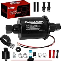 ENGINEMAN Universal 12V Electric Fuel Pump 2.5-4.5 PSI Inline 5/16" for Gas Diesel Carburetor Engines, Boats, Trucks, Generators - E8016S Compatible