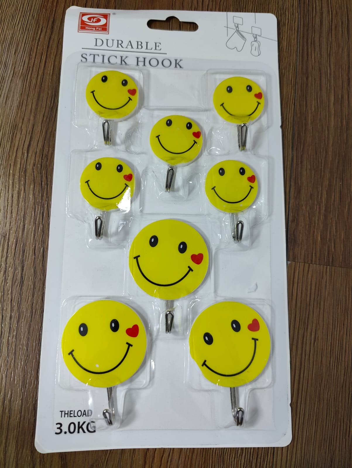 AQSON Smiley Sticky Hook Set, Decorative Hook Set or 8 pcs