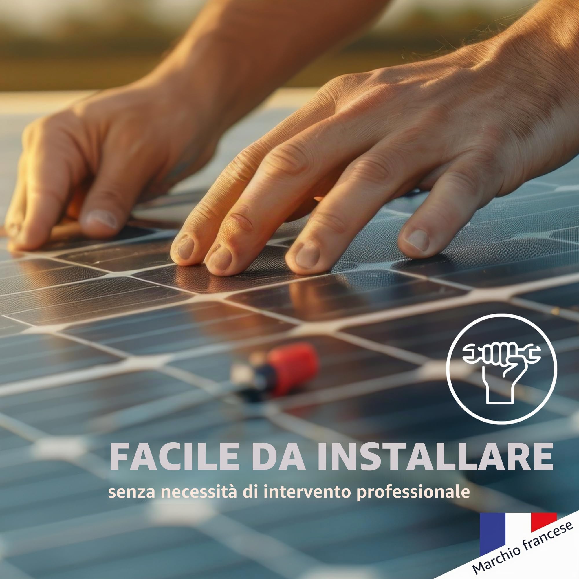 W Onder Full Energy – Pannello solare 34 V 300 W, pannello monocristallino per sistema solare pronto da collegare – balcone, giardino, campeggio, auto, barca, compatibile con sistema pronto a