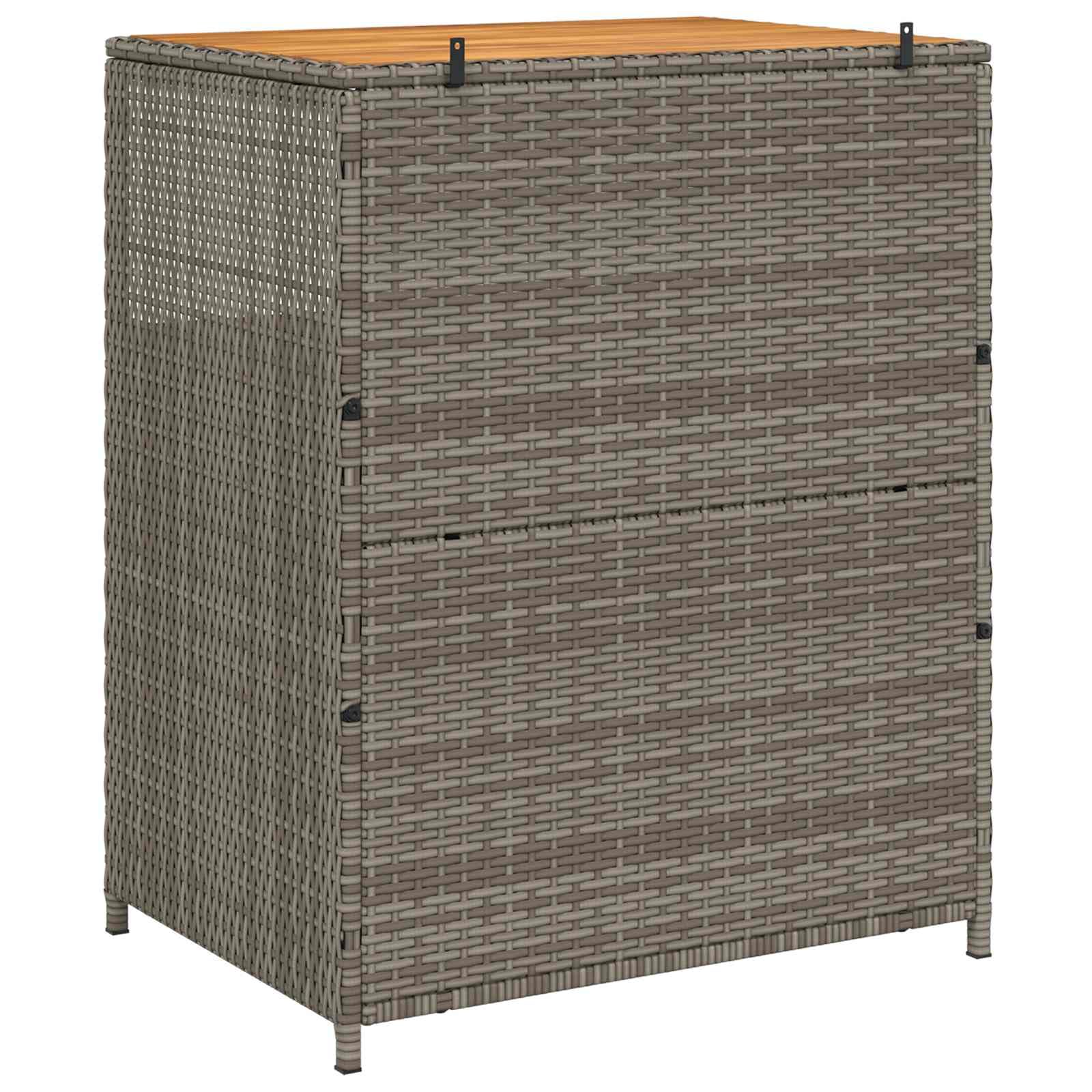 Armadio con anta, grigio, 70 x 50 x 87 cm, poliestere Roly rattan, telaio in acciaio verniciato a polvere, con 3 ripiani, per interni ed esterni, per soggiorno, ufficio, sala da pranzo
