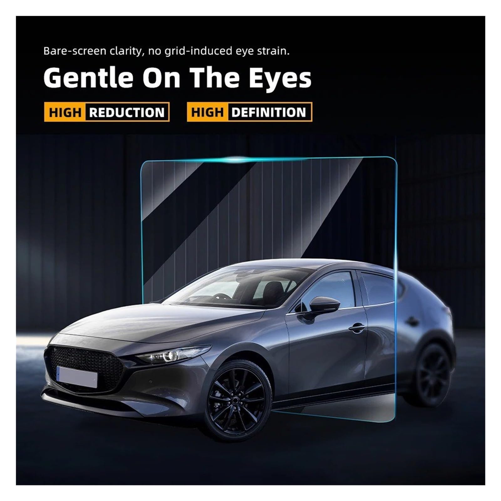 Navigation Displayschutz Für Mazda 3 Für Axela 2019-2024 Gehärtetes Glas Film Schutz Auto Center Konsole GPS Navigation Screen Dashboard Display Displayschutzfolie(Dashboard)