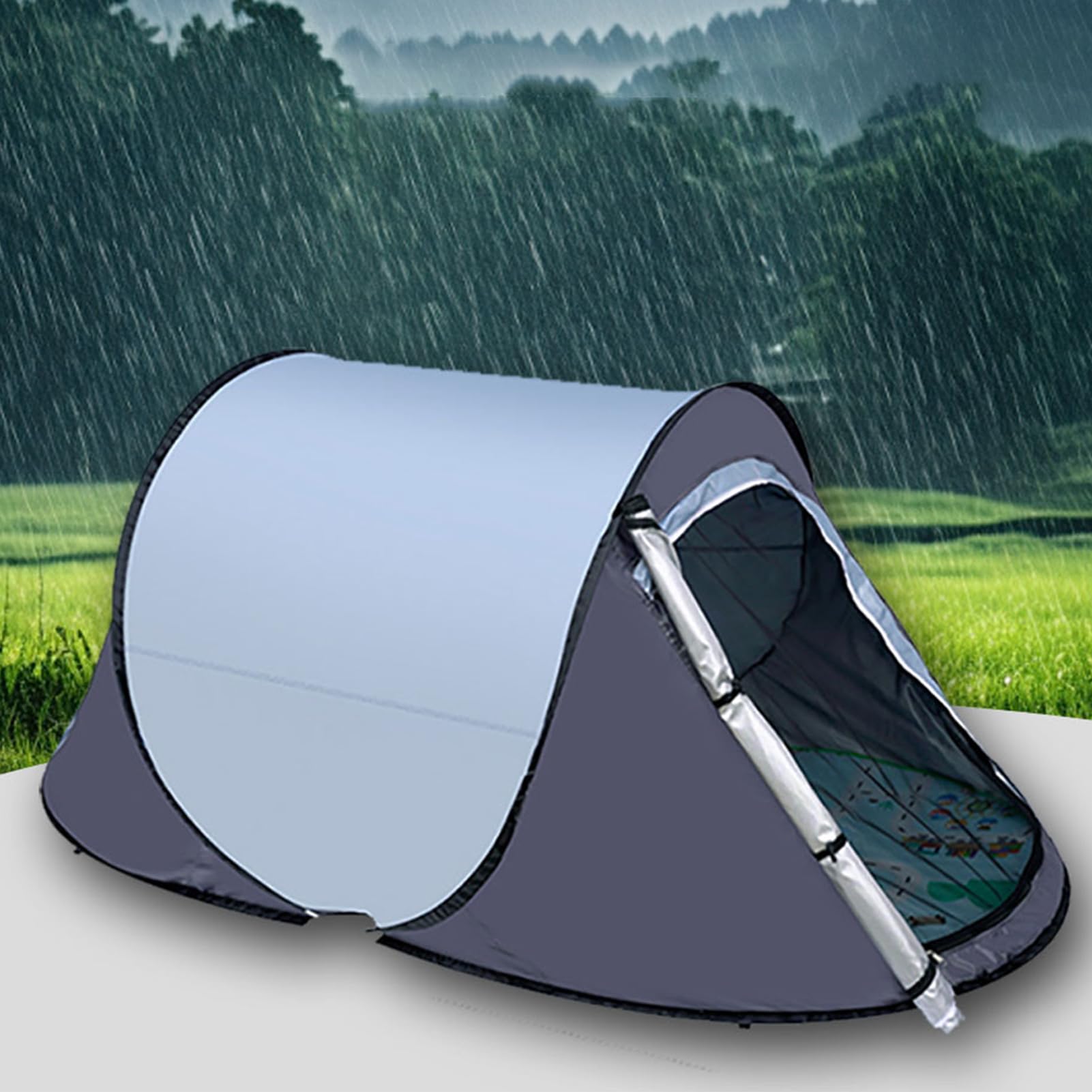Pop-up-Zelt für Camping | Sofortiges Familienzelt – 1 – 2 Personen, automatische Konfiguration der Sonnencreme, sofort, für Camping, Wandern, Reisen