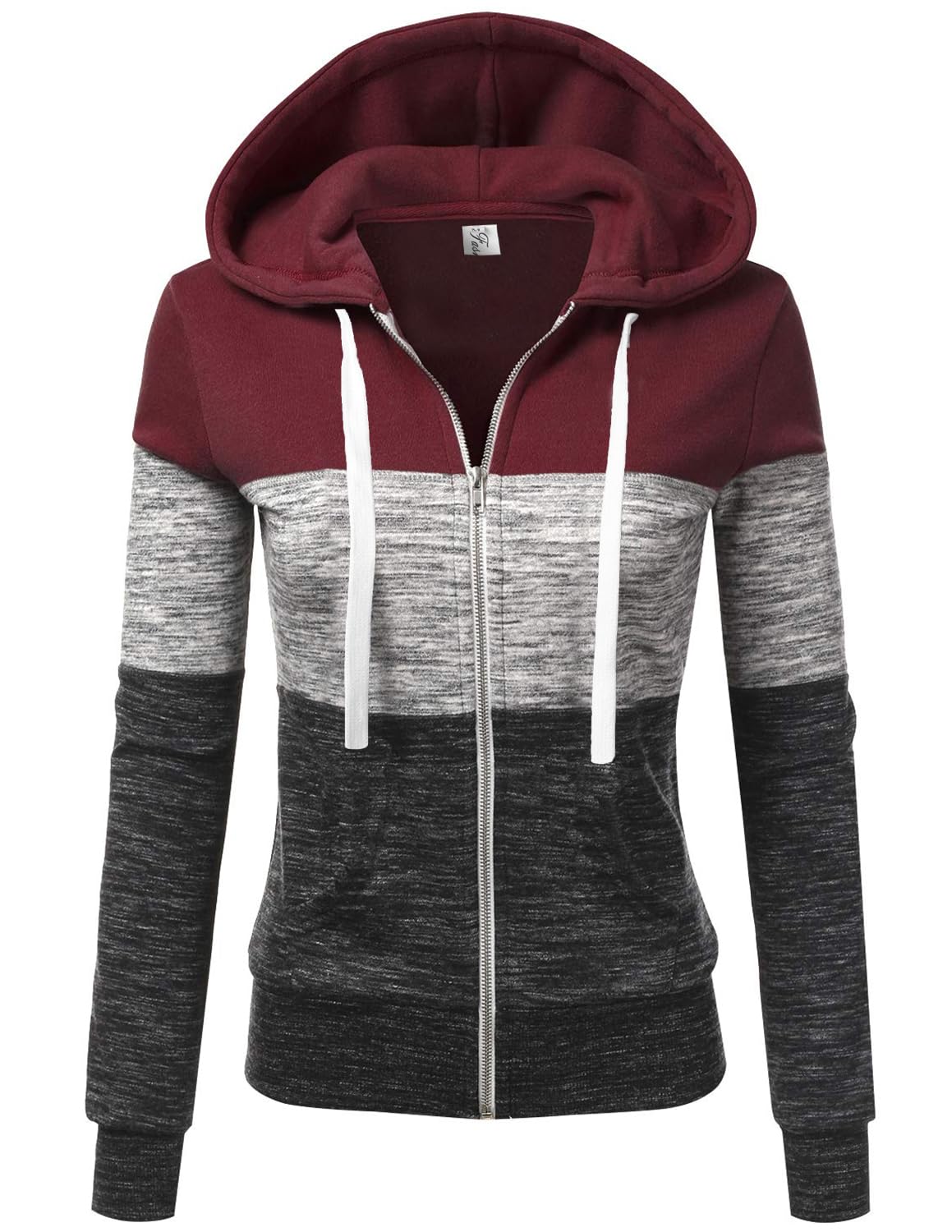 LIAMERHE Dames-sweatshirt met capuchon, ritssluiting, lange
