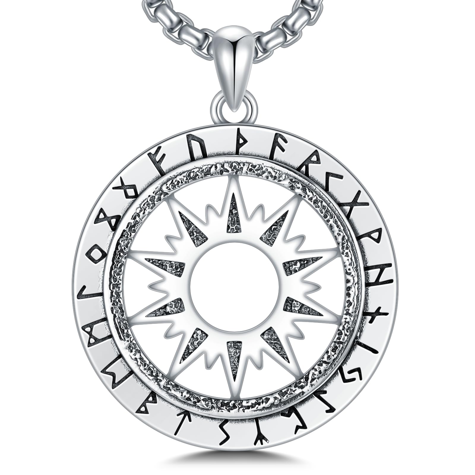 Lattd Viking Necklace 925 Sterling Silver Norse Nordic Jewelry for Men