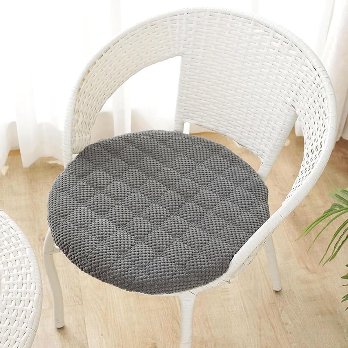 Round Chair Cushion Soft Seat Cushion with Zipper, Washable, Non -Slip Seat Pads Support Floor Pillow for Outdoor Indoor Kitchen Room Garden(Dark gray,50cm)