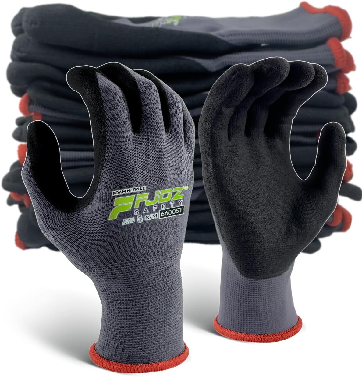 Work Gloves MicroFoam Nitrile Coated,12 Pairs Ultra-light Breathable Touchscreen Seamless Knit Nylon Glove