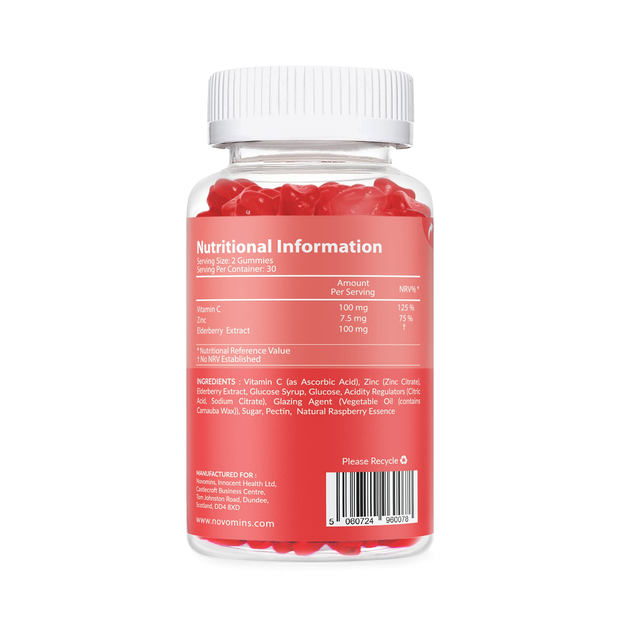 Immunity Gummies Elderberry Zinc Vitamin C Gummies Vegan Gluten