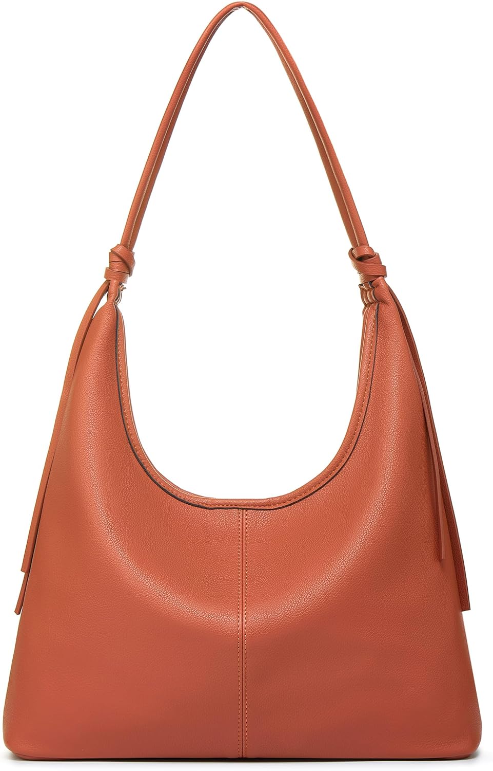 Vegan Leather Slouchy Hobo Purses for Women,Soft Leather Tote Handbags Shoulder Satchel with Tassel Ribbon