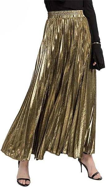Amazon.com: Ffnkrnfi Womens Check Skirt Pleated Maxi Skirt