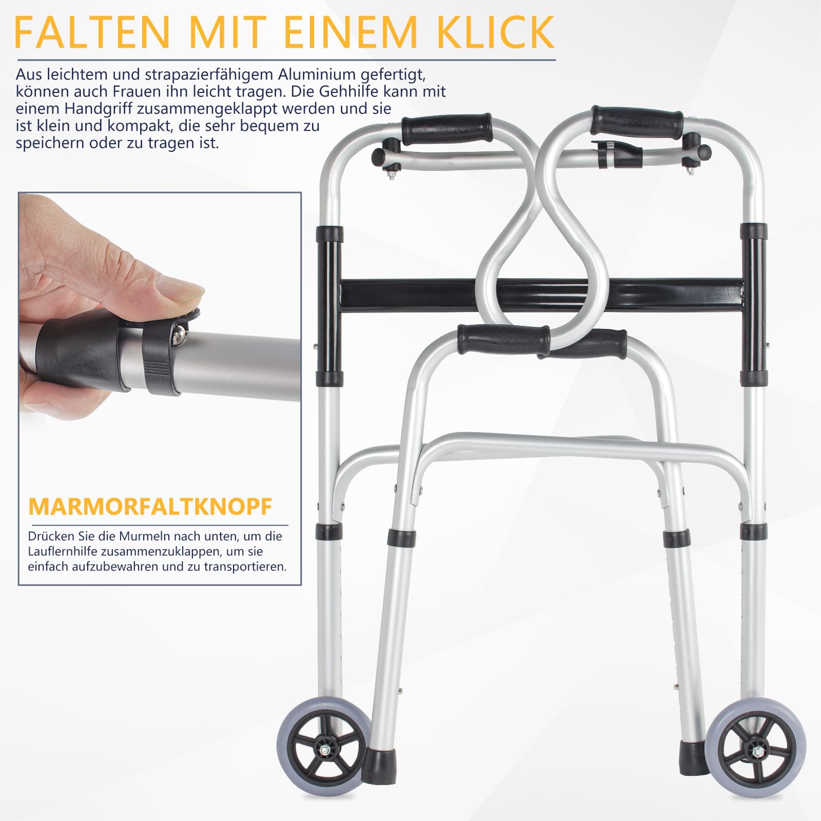 OUUTMEE - Ayuda para caminar para personas mayores, ligera, regulable en altura, de aluminio, Mobiclinic