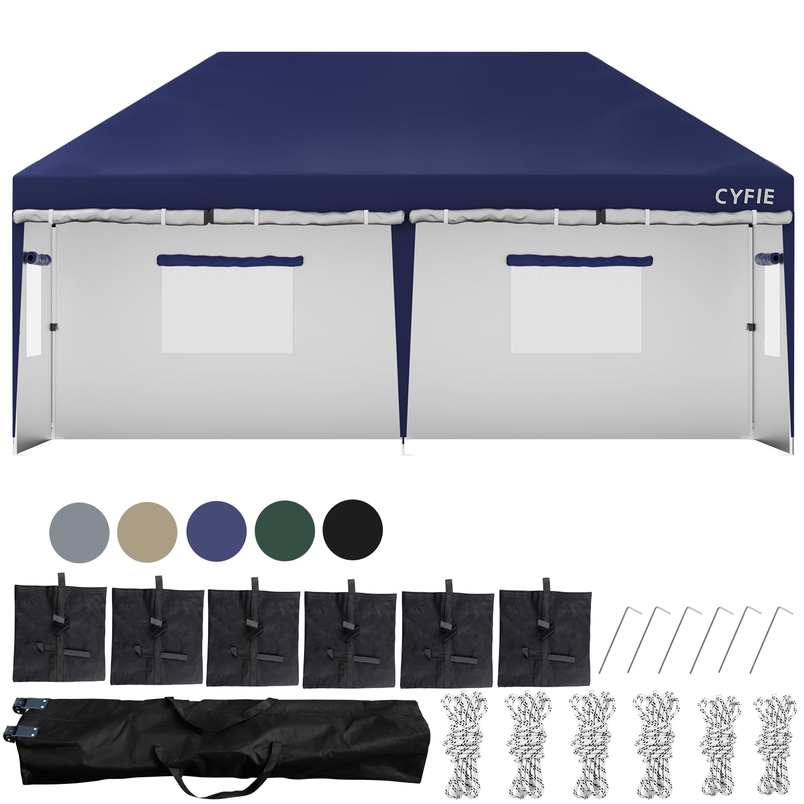 CYFIE タープテント3mx6m 高さ3段階調節uvカットコーティング高耐水 Amazon | CYFIE タープテント 3m×3m/3m×6m(強化型!) サイド