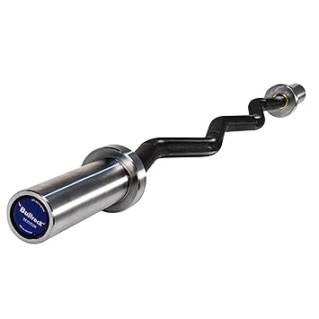 BullrocK Olympic Utility Bar 4 to 5 feet Straight OR EZ Curl Bar 28mm Grip Biceps Triceps Shoulder Zigzag Gym Rod (EZ Curl - Black Edition)