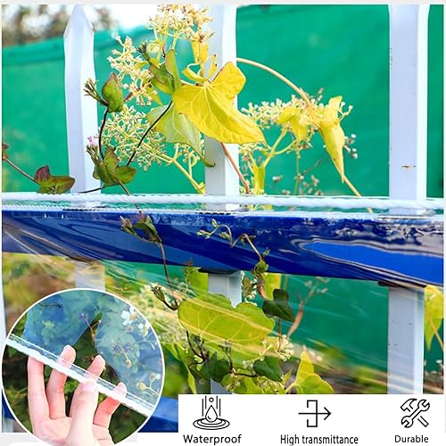 Miniatura 6 de Lona de vinilo de PVC transparente, impermeable transparente con ojales, resistente al agua para acampar al aire libre, transparente, impermeable,