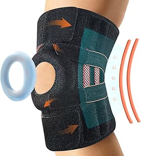 Leegosun Knee Braces For Men & Women Compression Knee Stabilizer Adjustable Knee Support Sleeve, Enhanced Support, Open Knee With Patella Gel, Patella Stabilizer For Arthritis, Meniscus Tear, Injury Recovery, Joint Pain Relief, ACL, Workout (Black)