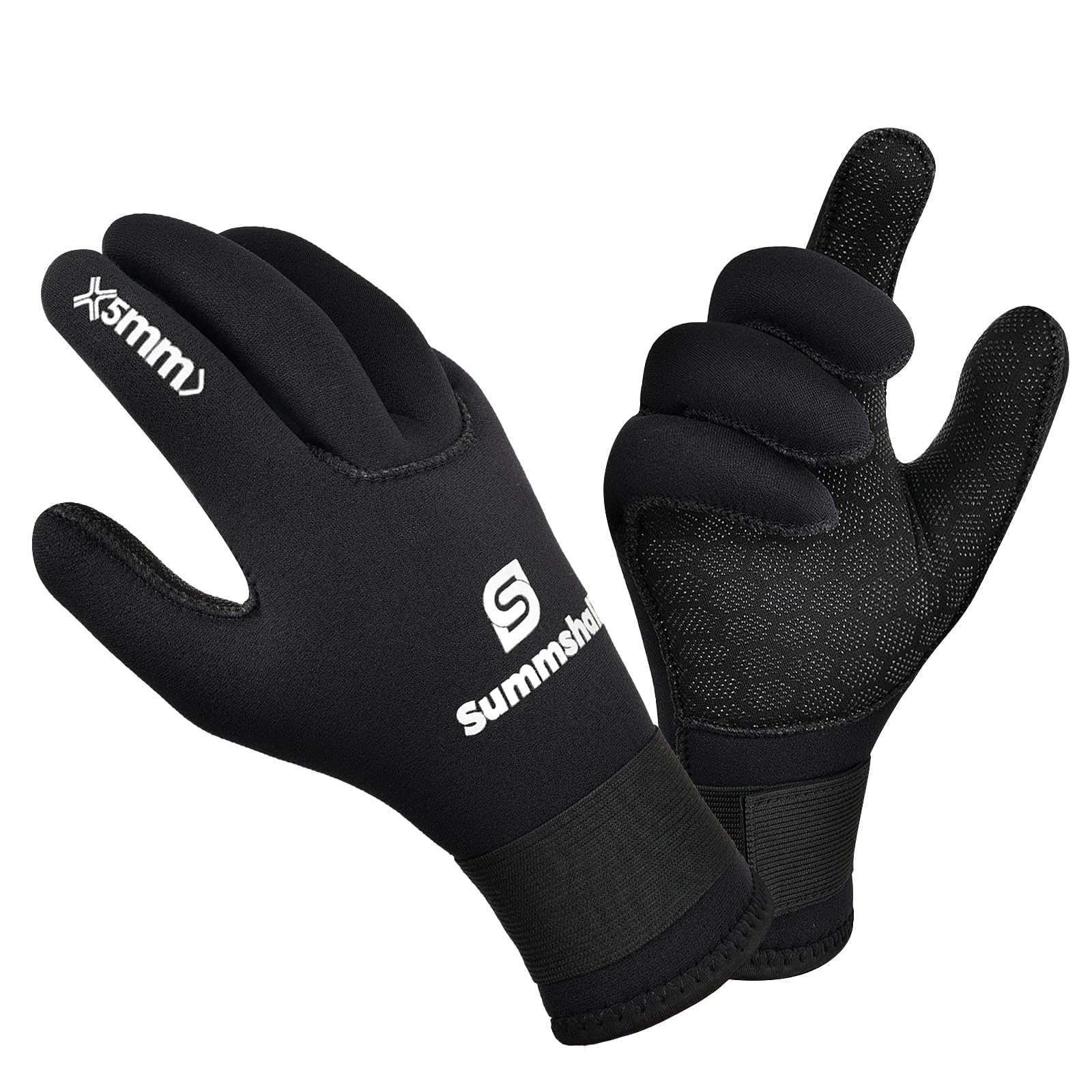 Summshall Tauchhandschuhe, Neopren-Handschuhe, 3 mm, rutschfest, für Tauchen, Surfen, Kajakfahren, Schnorcheln, Segeln, Bootfahren, Neopren, für Herren und Damen