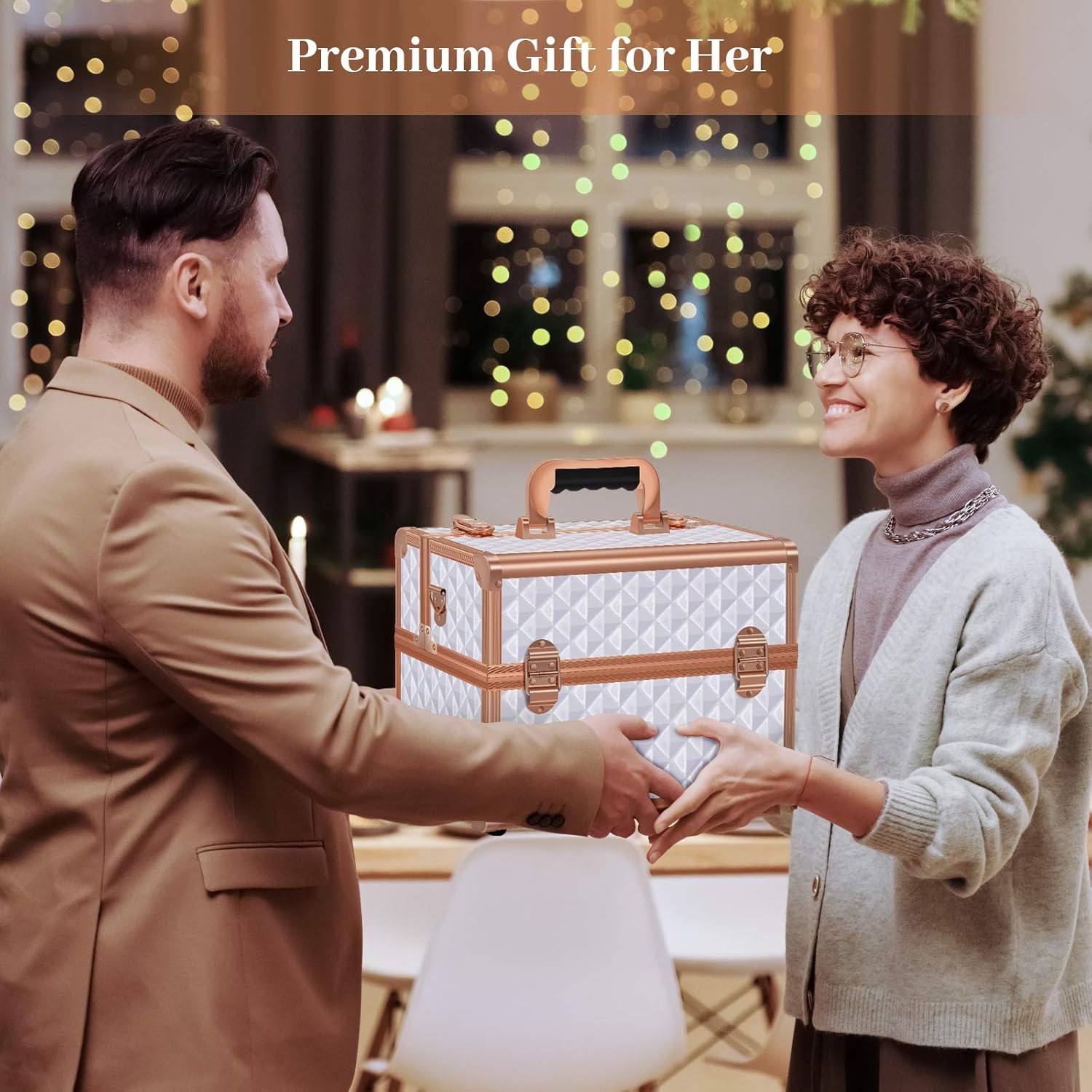 APOKE Makeup Train Case Large, Portable 4-Tier Trays Cosmetic Train Case with Compartments/Mirror, Professional Makeup Storage Organizer Box with Carrying Handle/Shoulder Girdle for Women and Girls : Beauty & Personal Care