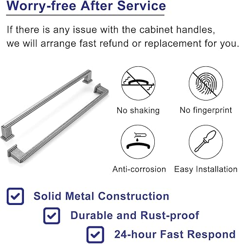 Vista 117 de Paquete de 10 tiradores de gabinete de 6-1/4 pulgadas, tiradores negros mate para gabinetes, accesorios de cocina negros para gabinetes, cajones