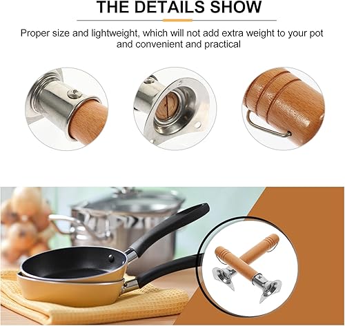 Miniatura 9 de Angoily Mango de olla antiquemaduras, mango de olla de leche, sartén desmontable, agarre antiquemaduras, repuesto universal, mango de utensilios de