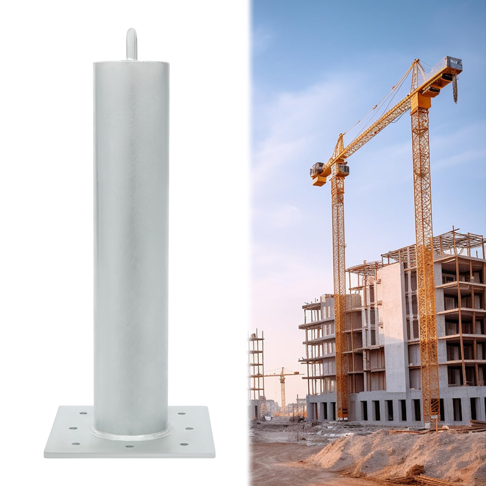 GXFCHYL Commercial Roof Anchor with Base Plate, 5000lbs Breaking Strength, Heavy Duty Concrete Anchor and Screws Kit Fall Protection Safety Anchor for Roofing Construction Maintenance (24in No Screws)