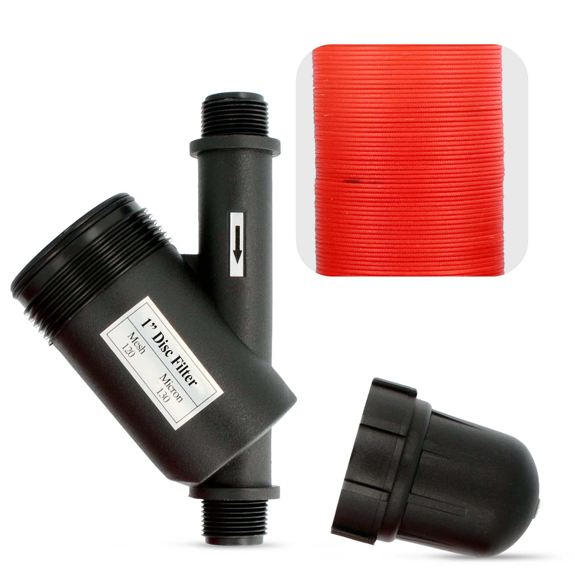 Instalguru Filtr tarczowy, filtr nawadniający 120 MESH 1" AG filtr do wody, nawadnianie kropelkowe, prace ogrodowe, rolnictwo, filtry, system zraszania, filtr do pompy wodnej, filtr hydroforowy, akcesoria ogrodowe