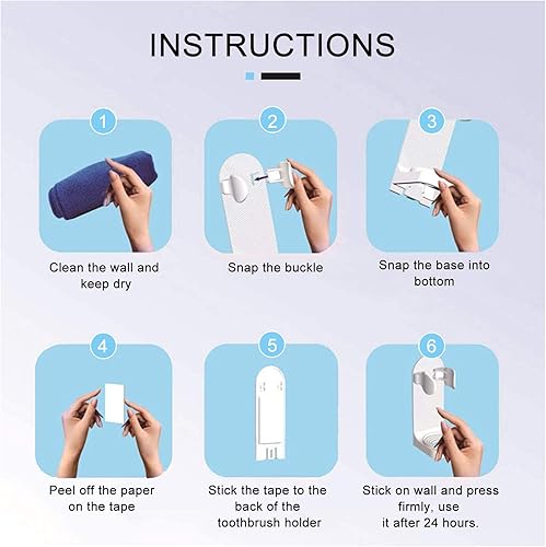 Miniatura 3 de Andiker Soporte para cepillo de dientes eléctrico, montado en la pared, soporte de cepillo de dientes que ahorra espacio para mantener el secado (2)