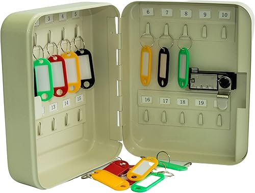 Miniatura 3 de BIRD Gabinete de llaves combinadas color crema de 20 llaves  Caja de llaves montada en la pared  Almacenamiento para hasta 20 llaves