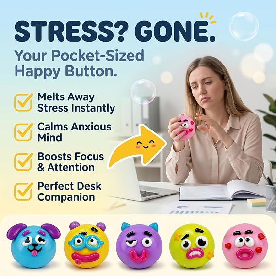 Smushers Squishy,Face Squishy Toy, Curiosities Dog Face Squishy Cute Slow Rise Relaxing,Funny Face Squishy Stress Balls, Stress Relief Desk Accessory for Adults (Yellow)