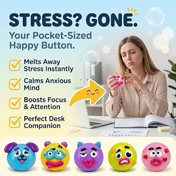 Smushers Squishy,Face Squishy Toy, Curiosities Dog Face Squishy Cute Slow Rise Relaxing,Funny Face Squishy Stress Balls, Stress Relief Desk Accessory for Adults (Yellow)