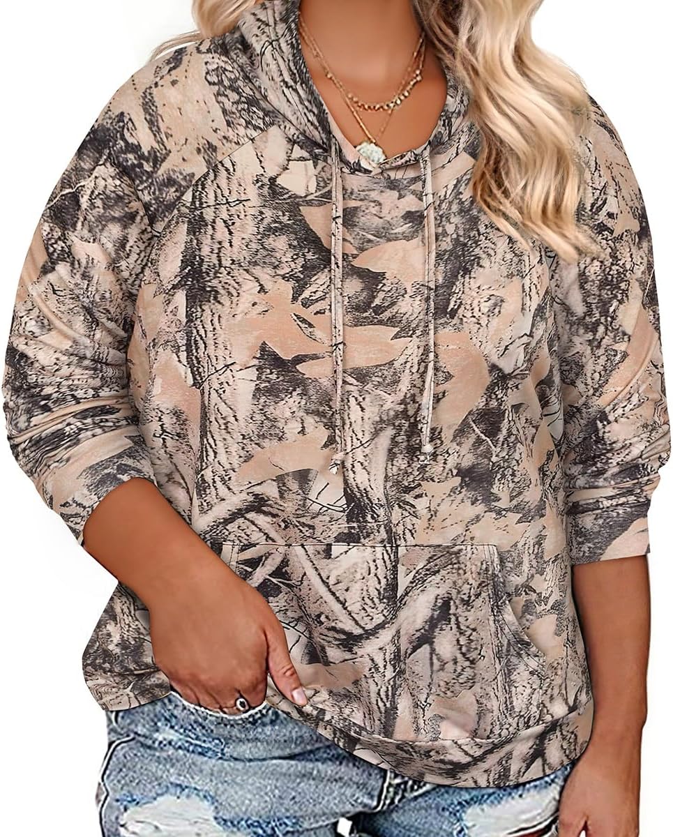RITERA Women's Plus Size Hoodies Tie Dye Hoodie Long Sleeve Sweatshirts Drawstring Pullover Casual Sweater top L-5XL