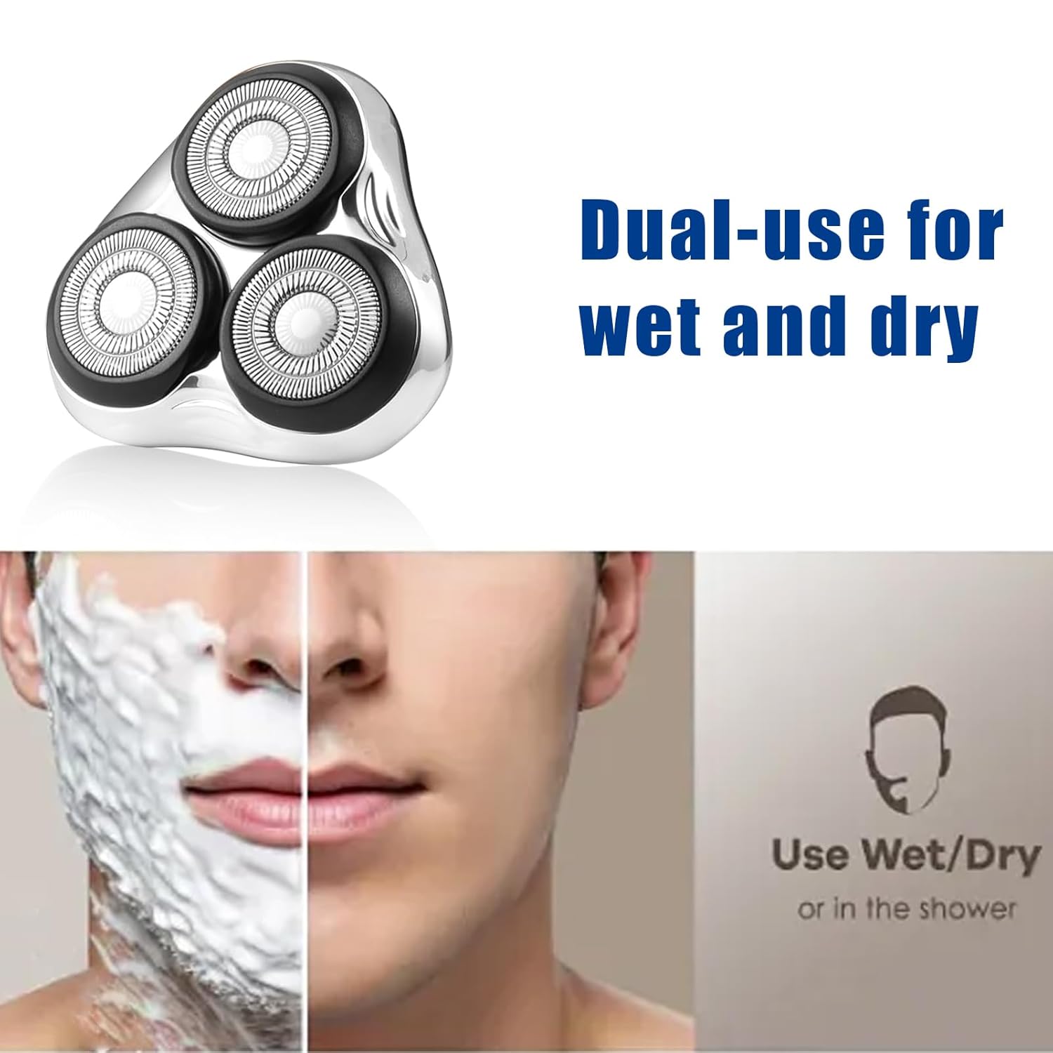 Rotary Replacement Shaver Head,Compatible with Remington Shaver Series,forR3,R4,R5,R6,R7,R8,SP-3141 and SP-5161 Foils ((White-1 PC)