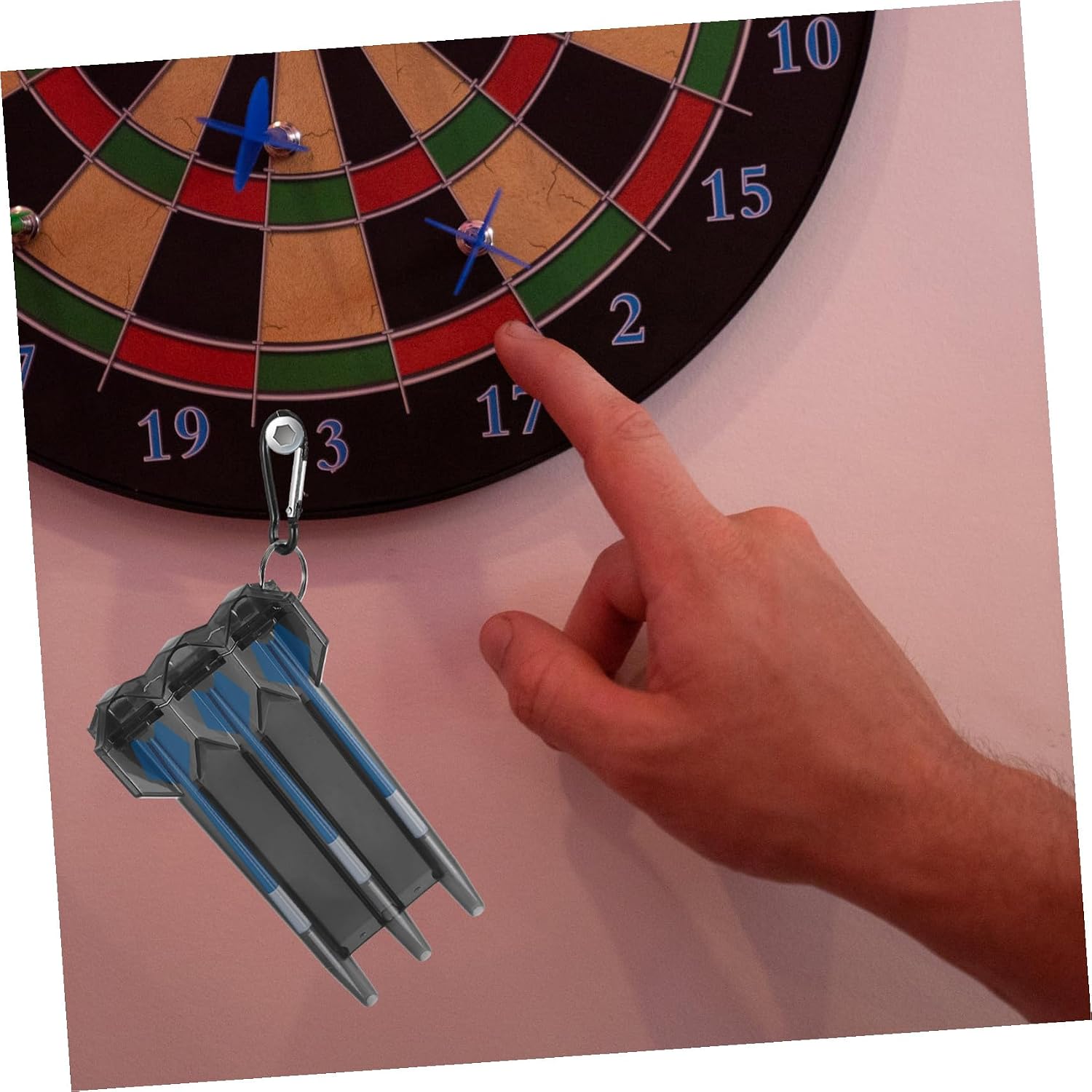 Darts Storage Case Lightweight Hard Plastic Four-Edged Organizer Box for Steel Darts with Cover, Portable Carrying Container for Leisure and Competition Use