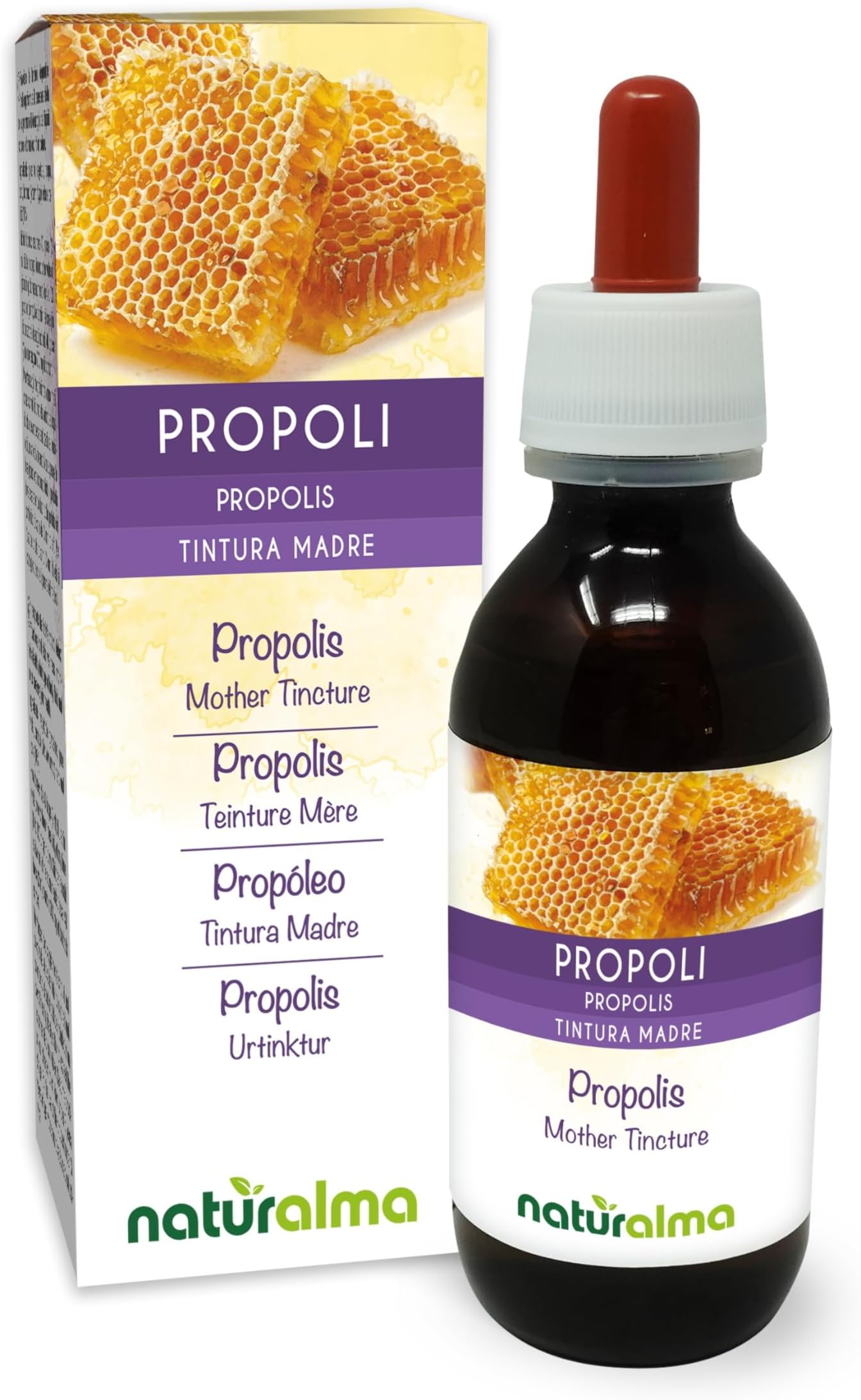 Propolis (Propolis) Resin Alcohol-Free Mother Tincture Naturalma - Liquid Extract Drops 120 ml - Food Supplement