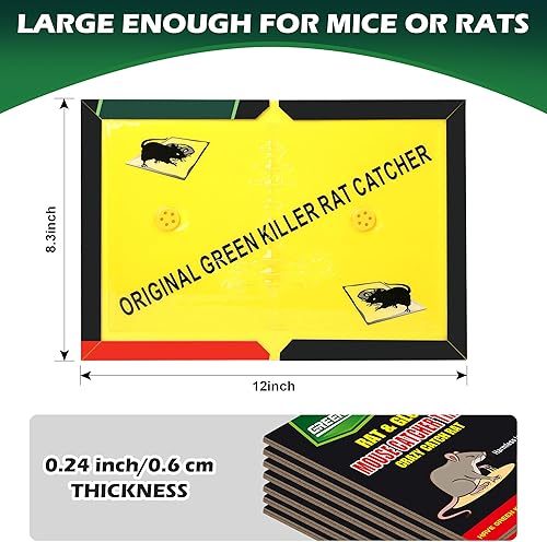 Miniatura 3 de Paquete de 12 trampas adhesivas para ratones, ratones, roedores, serpientes, sin contacto para interiores, para el hogar, cocina, garaje, sótanos,