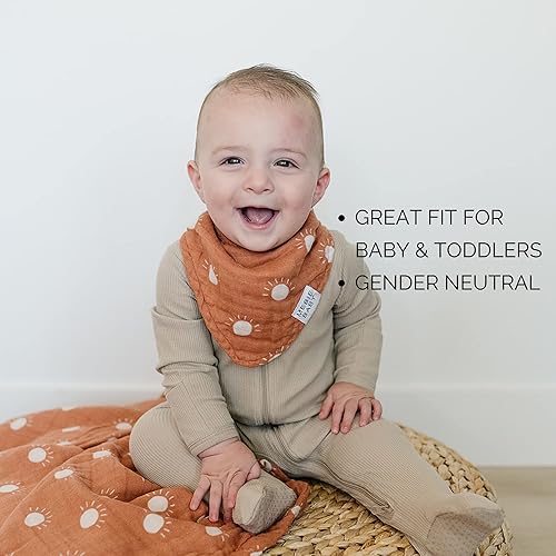 Miniatura 5 de Mebie Baby Babero de muselina de algodón, paquete de 3 baberos para eructos, escupir, baberos, baberos bandana para bebé niño o niña