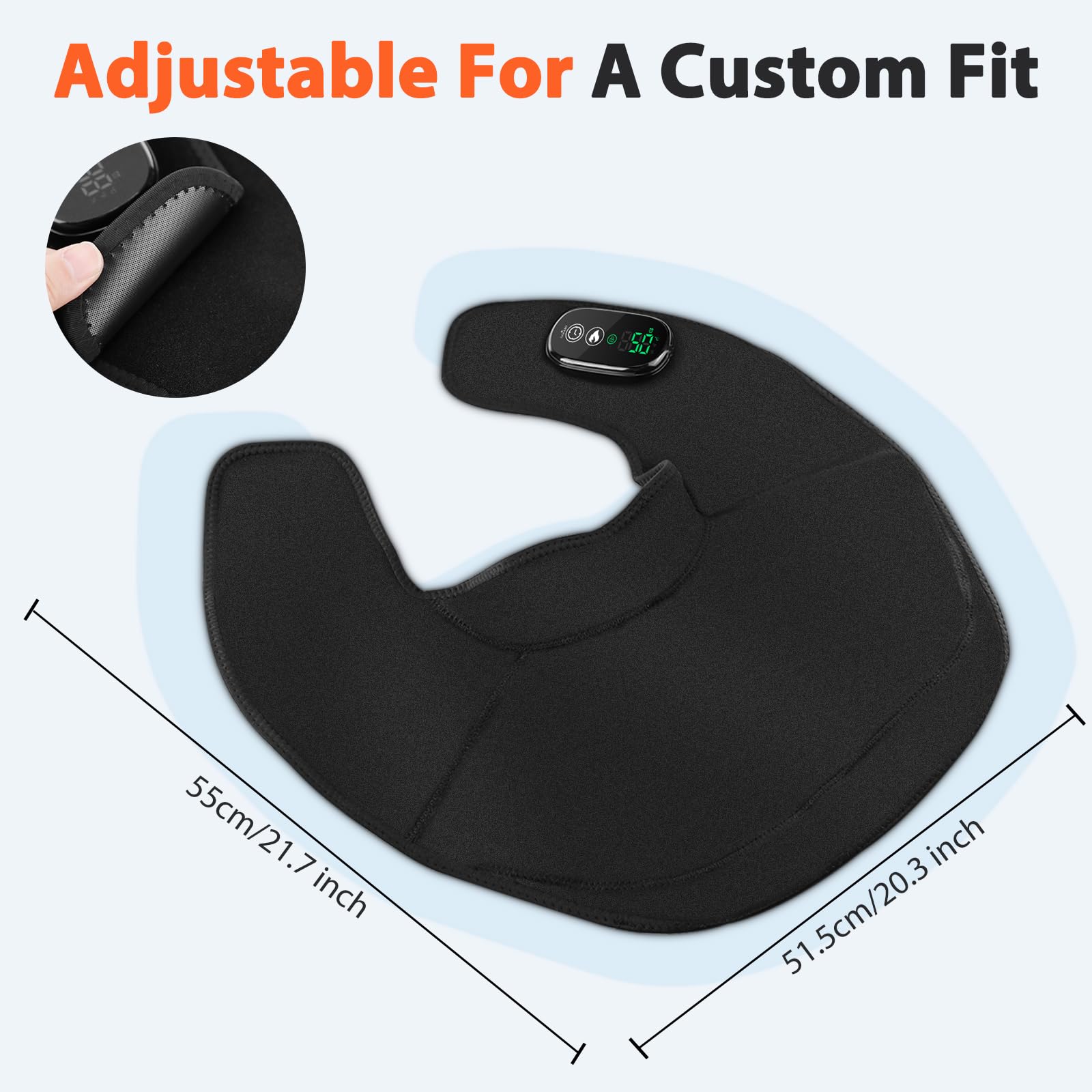 Coussin Chauffant Sans Fil Pour Le Cou Et Les Épaules, Chauffage De Cou Portable Avec Commande Tactile, 4 Niveaux De Chaleur Et 5 Minuteries, Batterie 8,4V 4000mAh, Également Pour Dos Et L'abdomen