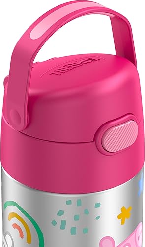 Miniatura 3 de THERMOS FUNTAINER - Botellas de acero inoxidable de 12 onzas con aislamiento al vacío para niños, Peppa Pig y Frozen 2