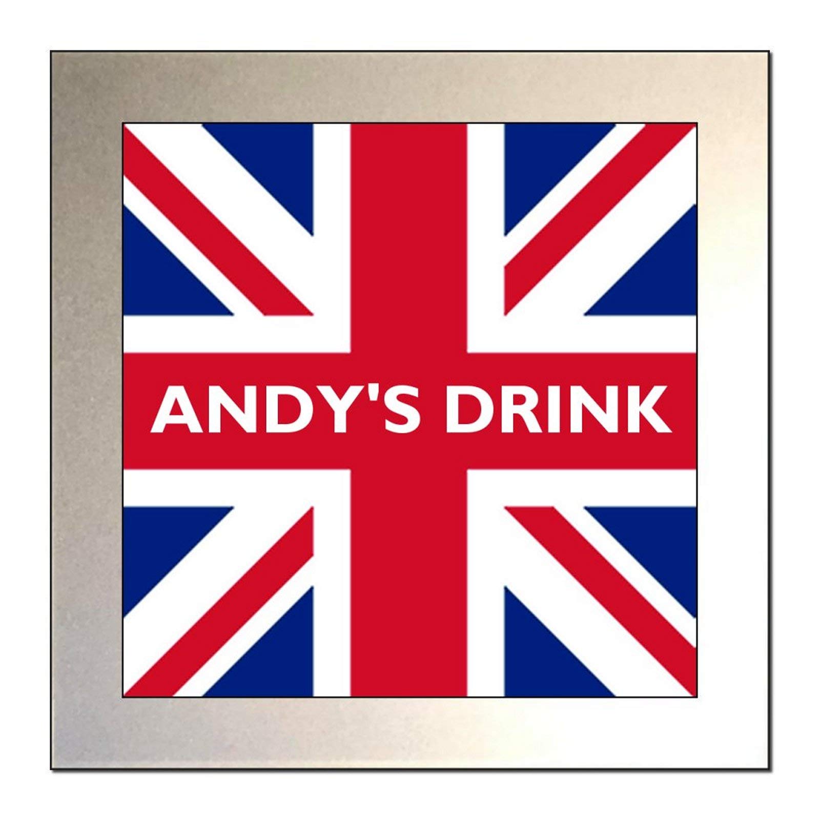 Key Expressions Silver Personalised Traditional Union Jack Glass Drinks Coaster