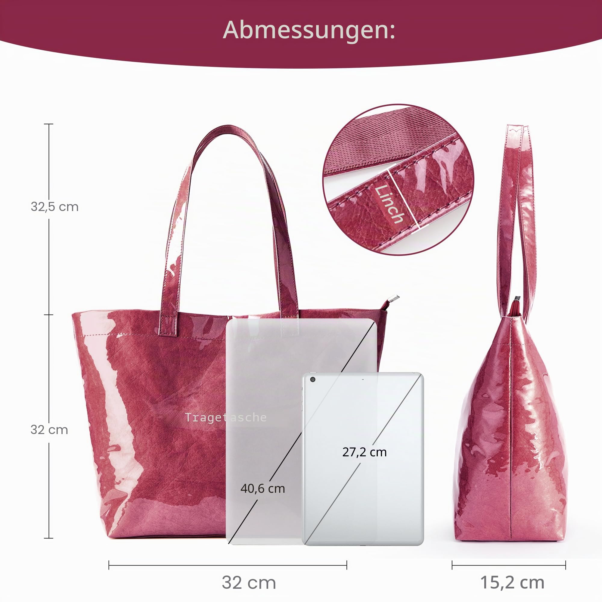 KALIDI Damen Shopper Tasche Transparent PVC Strandtasche Groß mit Reißverschluss Leicht Wasserabweisend Schultertasche für Sommer Strand Einkauf Arbeit Reise