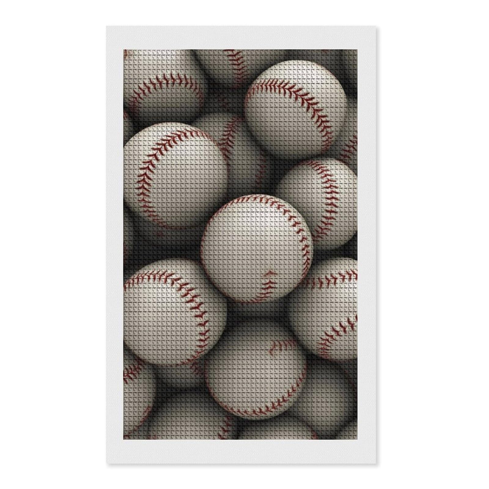 Baseball Diamond Art Kits for Adults, DIY 5D Diamonds Painting Kits for Beginner, Round Full Drill Diamond Dots Painting, 12"x20" Diamonds Pictures Gem Art and Crafts Wall Decor
