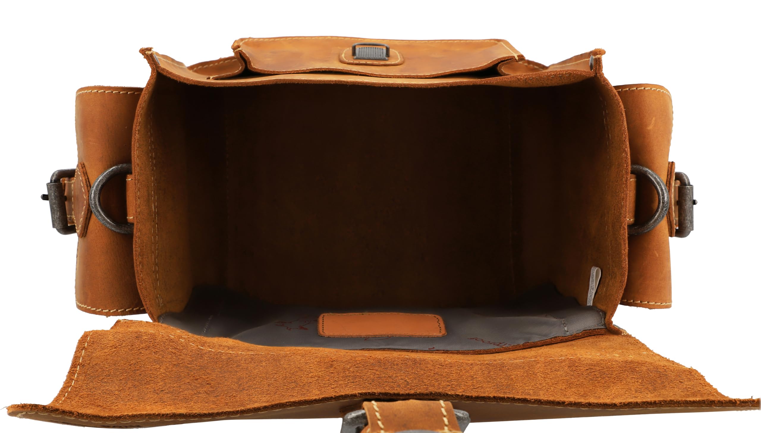Gusti 2 in 1 Lenkertasche Leder - Gabriel Umhängetasche Fahrradtasche Tasche Ledertasche Vintage Braun Leder kompatibel mit KlickFix ohne Adapter