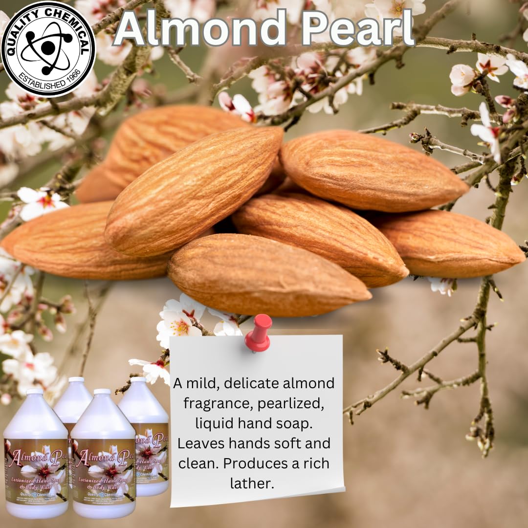 Quality Chemical Almond Pearl Luxury Hand Soap Refill - Liquid Hand Soap Refill - Mild Delicate Almond Fragrance - 128 oz (Pack of 4)