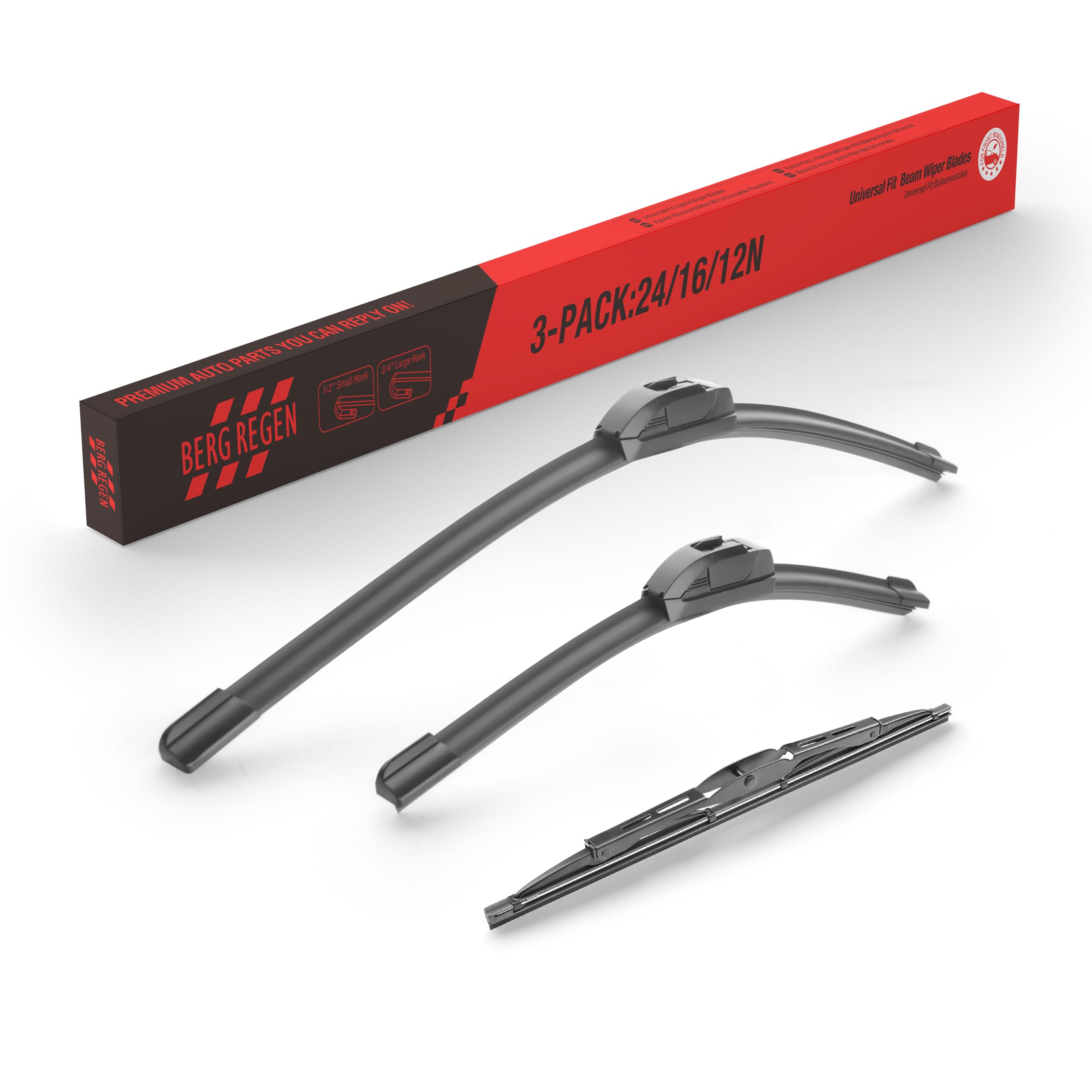 3 Wipers 24"/16"/12" Windshield Wiper Blades Fit for KIA Sportage 2010 2009 2008 2007 2006 2005 Hyundai Tucson 2009 2008 2007 2006 2005-All-Seasons