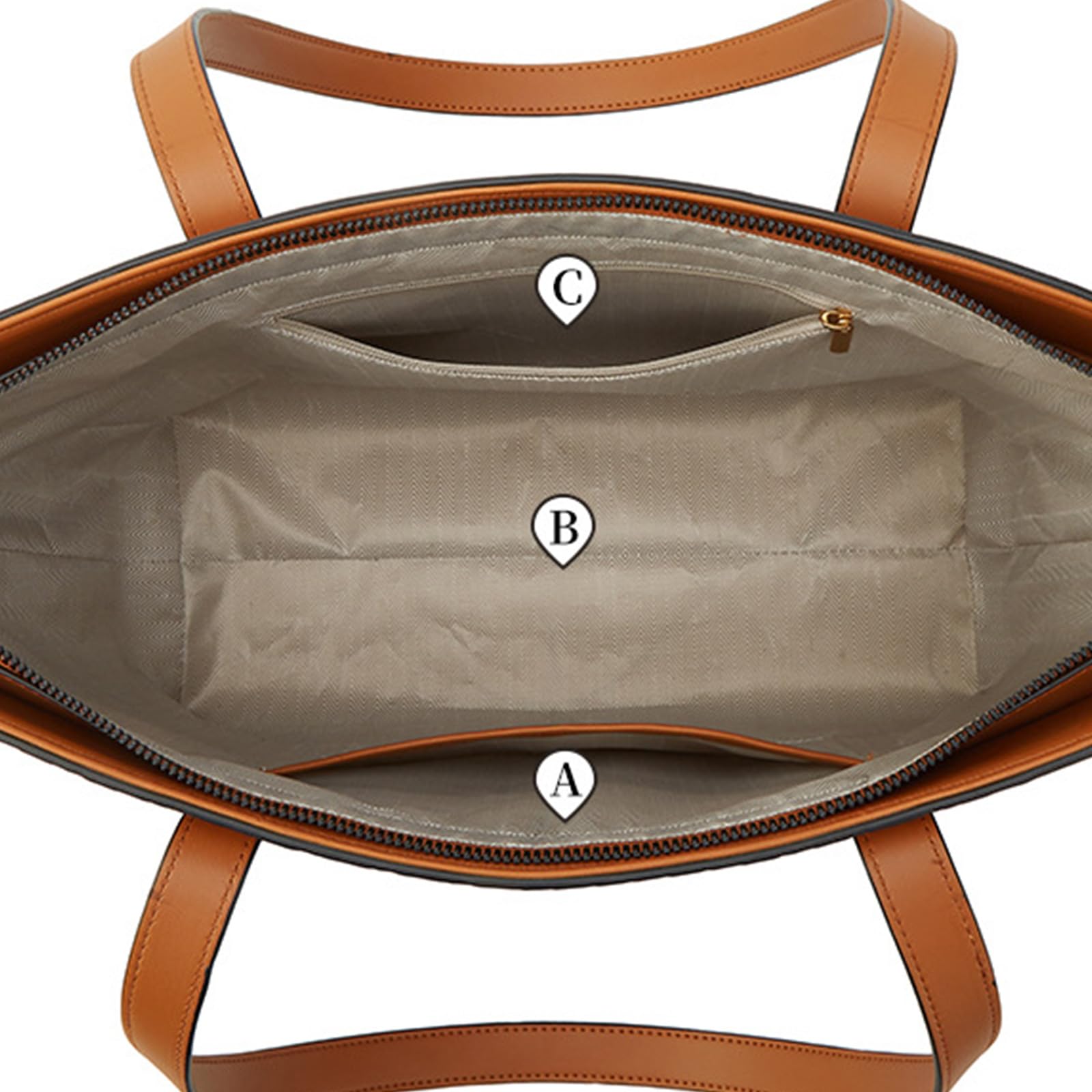 Bolso de mano de PU con cremallera y bolsillo interior para teléfono móvil, bolso de mano de moda para uso diario, bolso ligero