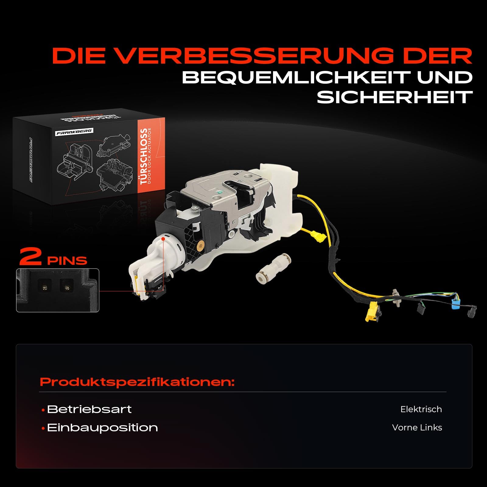 Frankberg Türschloss Autoschloss Vorne Links Kompatibel mit S500 S600 CL500 S430 S55 Replace# A2207201335,2207201335