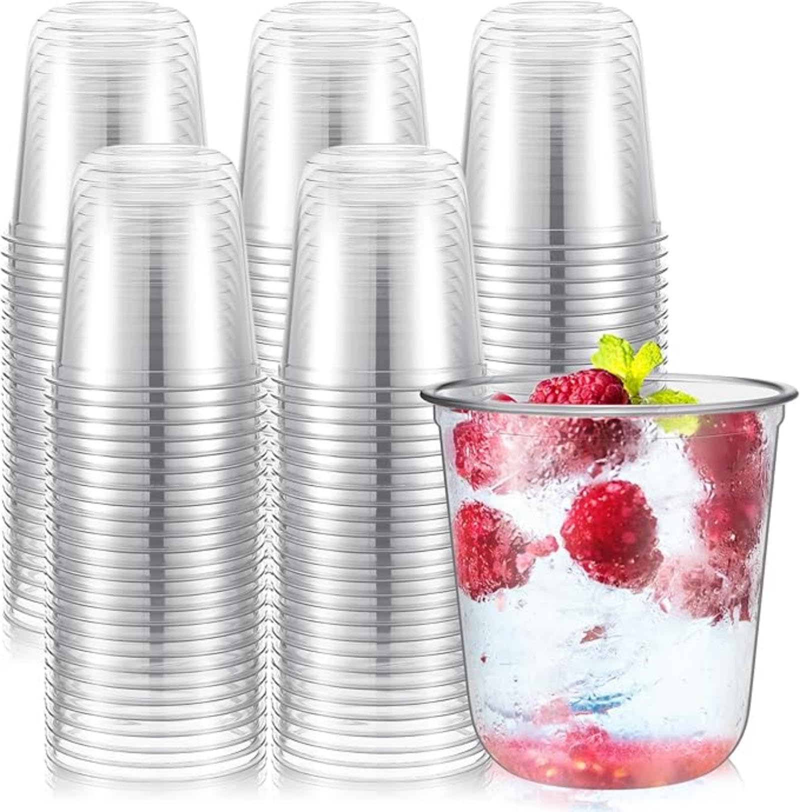 Gold Plastic Cups - 50 Pack Disposable Wine Glasses -24