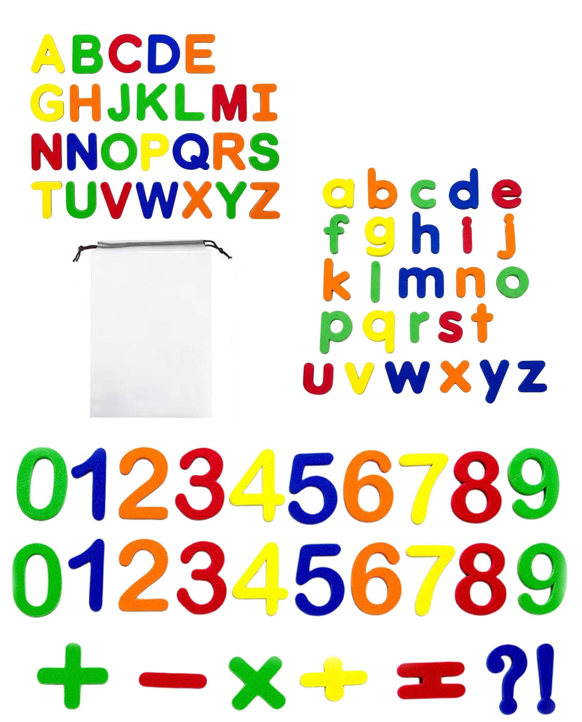 Set De 79 Letras Magnéticas Y Números De Colores – Juguete Educativo Para Aprender A Leer Y Contar (EVA Y Material Magnético)
