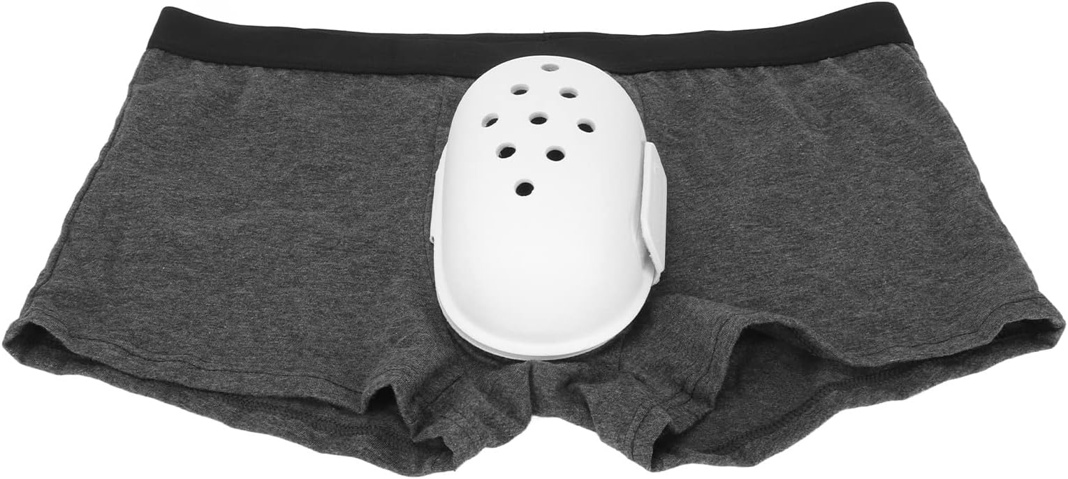 Circumcision Underwear, Mens Home Black Cotton Breathable Foreskin Protective Underwear (for 165.3‑187.4lb)